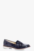 Boohoo Florence Patent Loafer Flat Navy