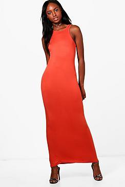 Boohoo Niamh Racer Front Maxi Dress