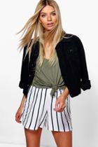 Boohoo Molly Striped Flippy Shorts Multi