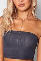 Boohoo Lily Circle Detail Layered Plunge Necklace