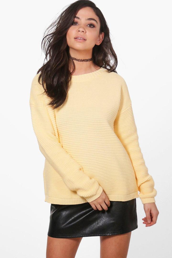 Boohoo Lexi Rib Crop Jumper Yellow