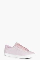Boohoo Alice Lace Up Croc Trainer Pink