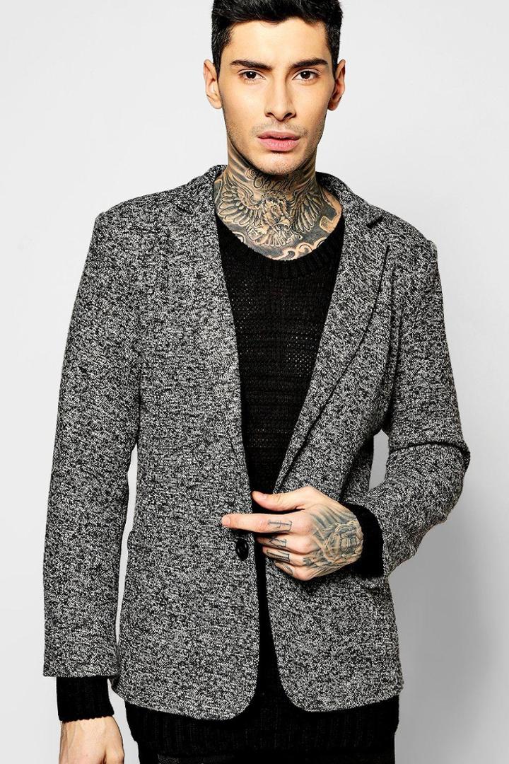 Boohoo Single Breasted Smart Blazer Black