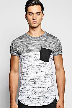 Boohoo Space Panel Pocket T Shirt