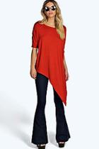Boohoo Rita Asymmetric Oversized Split Top