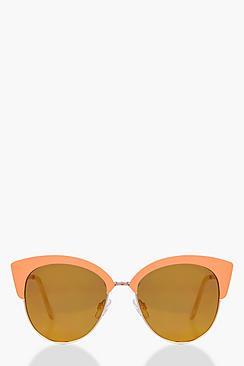 Boohoo Contrast Enamel Cat Eye Sunglasses