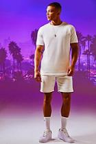 Boohoo Worldwide Man Embroidered T-shirt & Short Set