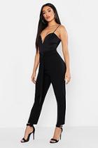 Boohoo Bow Front Skinny Stretch Trousers