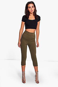Boohoo Priya 3/4 Length Ribbed Leggings