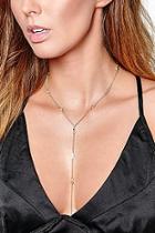 Boohoo Lilly Multi Diamante Plunge Necklace