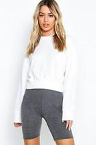 Boohoo Petite Oversized Slouch Cropped Sweat Top