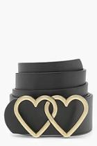 Boohoo Rosie Double Heart Boyfriend Belt