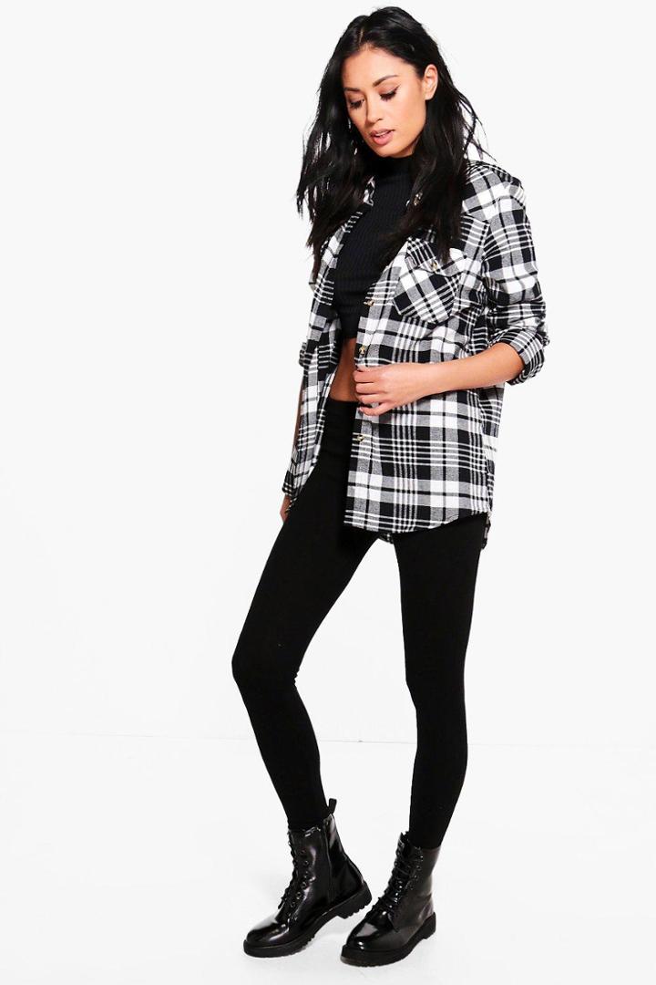 Boohoo Liah Cable Knit Leggings Black