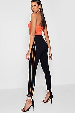 Boohoo Contrast Binding Stripe High Waist Legging