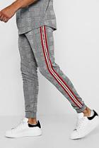 Boohoo Check Jacquard Jogger With Side Tape