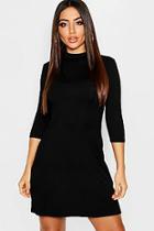 Boohoo High Neck Half Sleeve Skater Dress