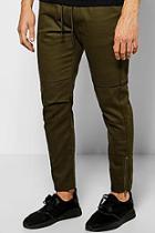 Boohoo Skinny Fit Chinos With Rip Knee And Zips