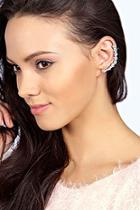 Boohoo Corah Diamante Floral Ear Cuff
