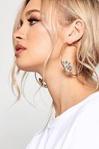 Boohoo Amy Diamante Detail Oversized Hoops