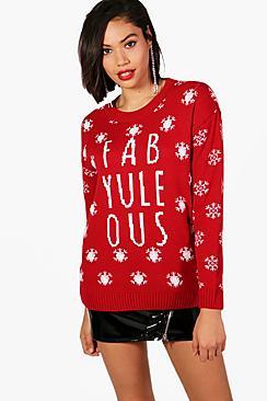 Boohoo Charlotte Fab-yule-ous Christmas Jumper