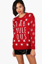 Boohoo Charlotte Fab-yule-ous Christmas Jumper