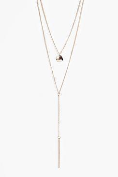 Boohoo Faye Layered Plunge Necklace