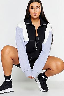 Boohoo Plus Contrast Zip Up Jacket