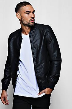Boohoo Pu Bomber Jacket