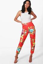 Boohoo Kosma Floral Strectch Skinny Trousers