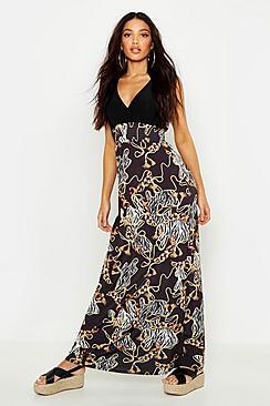 Boohoo Chain Print Maxi Dress
