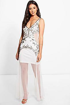 Boohoo Boutique Ara Embellished Maxi Dress