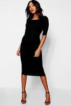 Boohoo Ribbed Maxi Dress With Scoop Neck
