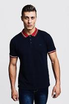 Boohoo Pique Polo With Sports Contrast Tipping