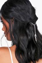 Boohoo Lydia Diamante Pendant Detail Hair Chain Silver