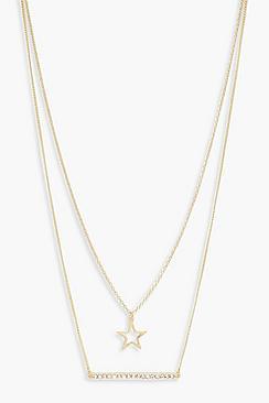 Boohoo Star And Bar Necklace Pack