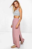 Boohoo Lanie Side Split Floor Sweeping Maxi Skirt