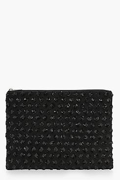 Boohoo Holly Diamond Pattern Sequin Clutch Bag