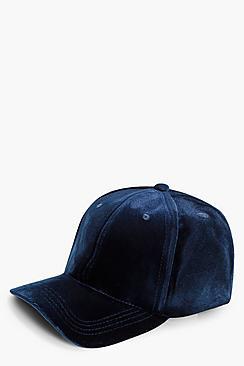 Boohoo Eva Velvet Baseball Cap