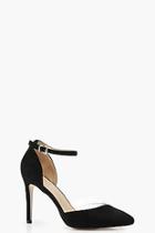 Boohoo Lexi Wide Fit Clear Panel Court Shoes
