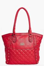 Boohoo Jessica Quilted Stud Day Bag Red