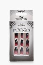 Boohoo Black Ombre 12 Pack Halloween False Nails Kit