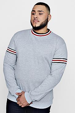 Boohoo Big And Tall Over The Head Hoodie With Sports Rib