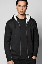 Boohoo Borg Lined Zip Through Hoodie