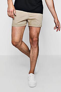 Boohoo Short Length Chino Short In Stone