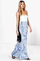 Boohoo Elisha Paisley Bandeau Maxi Dress