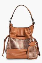 Boohoo Pineapple Tag Metallic Hobo