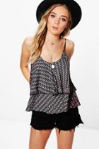 Boohoo Harper Paisley Print Double Layer Cami Multi