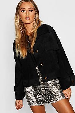 Boohoo Cord Oversized Trucker Jacket