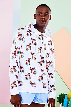 Boohooman X Philip Normal Eyeball Print Hoodie