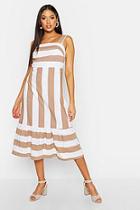 Boohoo Tall Stripe Linen Dress